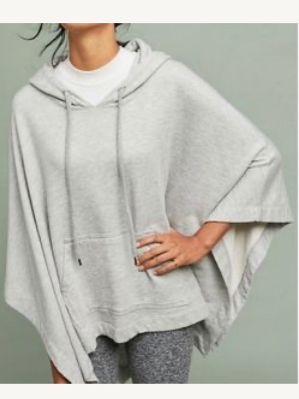 Sundry Sweatshirt Poncho Hoodie Heather Gray One Size